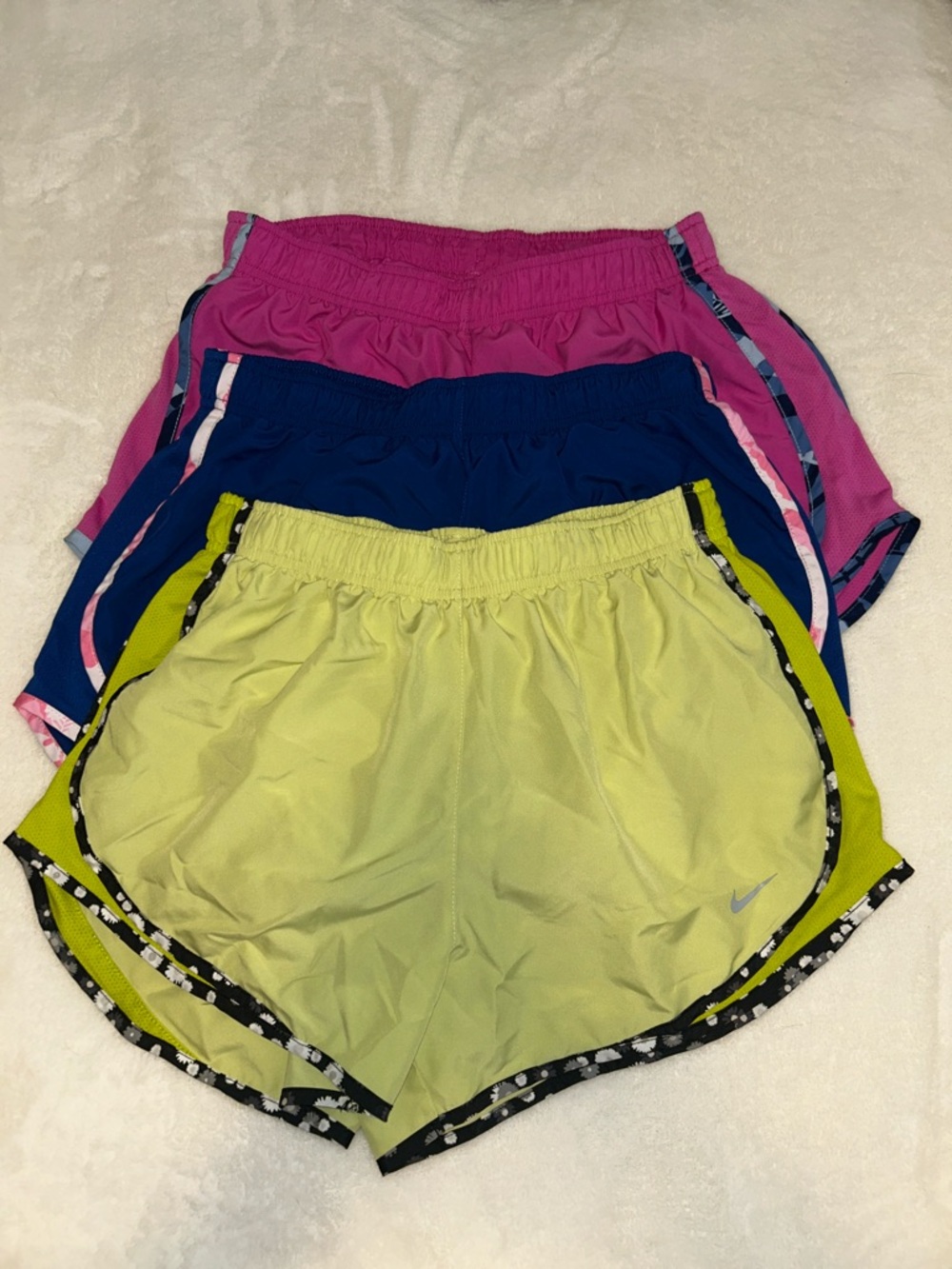 Nike Women’s Lime, Navy & Pink Athletic Shorts Set
